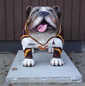Bulldog Spirit <span class='credit'>Torch File Photo</span><span class='description'>Bulldog Spirit: One of the twenty-four fiberglass “dawgs” up for auction on Sept. 25.</span>