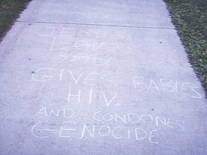 An Example of Sidewalk Chalk Found on Campus