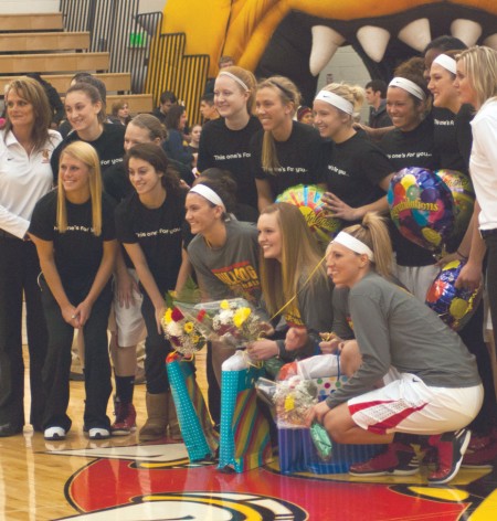 Senior Day: Lady Bulldogs celebrate their final home game of the season against Saginaw Valley State with Senior Day. Four players played their final regular season game of their collegiate career on Saturday.  Photo By: Tori Thomas | Photographer