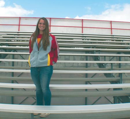 Ferris junior softball player Jordan Maxwell stands alone as one of the few college athletes to try out and make the team without any scholarship incentive. Maxwell and the Bulldogs prepare for their spring season. Photo By: Tori Thomas | Photo
