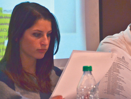 Erin Williams, Fall 2013 student government president, has been highly involved in student government committee and activities since moving to Big Rapids. Williams will be replaced as president by Andrew Kalinowski when she graduates in December.  Photo By: Olivia Odette | Photographer