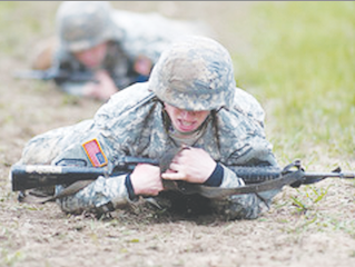 ROTC members train during the week.