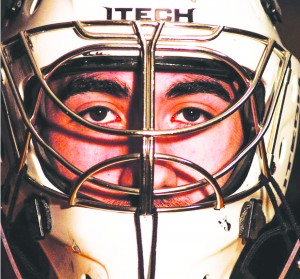 Senior Ruben Medrano has been on the Ferris State Club Hockey team for the past three years. Following an injury to the Division I team’s back up goaltender Charles Williams, Medrano received the opportunity to join the Division I team as a back-up.