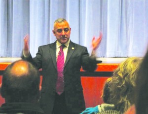 Eric Alva came to speak to students Friday, November 7 at Williams Auditorium. Alva was the first to receive a Purple Heart in the Iraq War after losing his leg in battle. He is also a spokesperson for the Human Rights Campaign.