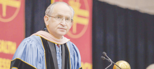 President Eisler at the Winter 2014 Commencement.