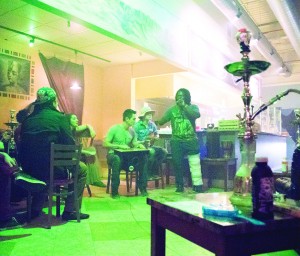 Ferris optometry student Adrian Wright has the chance to show off his rap skills every week at Cleopatra’s open mic night.