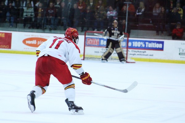 Senior center Kenny Babinski scored one goal, notched one assist and won 20 face-offs for the Bulldogs through their series against Western Michigan.
