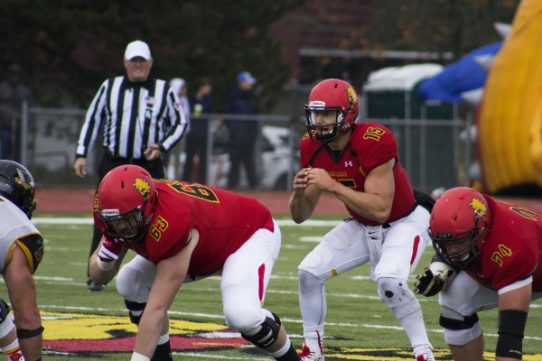Senior quarterback Jason Vander Laan struggled in the inclement weather, turning the ball over three times with a pair of fumbles and an interception. Still, Vander Laan totaled 326 yards and a pair of touchdowns to lead the Bulldogs to victory.
