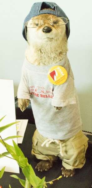 Ollie the Otter showing his Ferris spirit at the College of Arts and Sciences Expo.