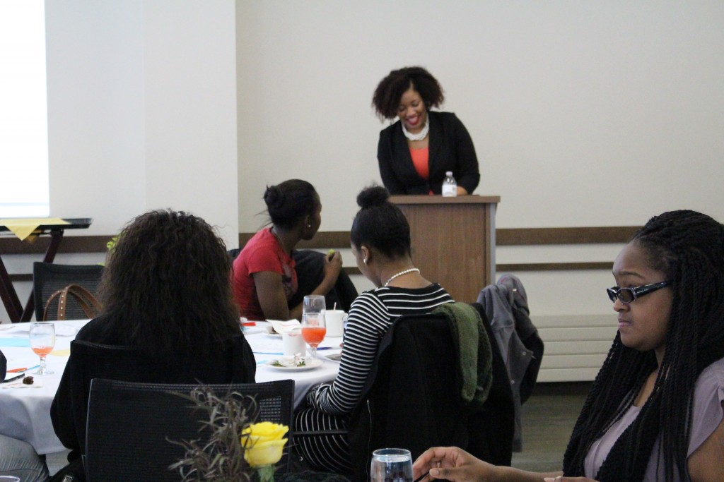 Speaker Jasmine Hall shared her stories about the value of the peer mentor program at the SCHOLAR luncheon on Jan. 19.